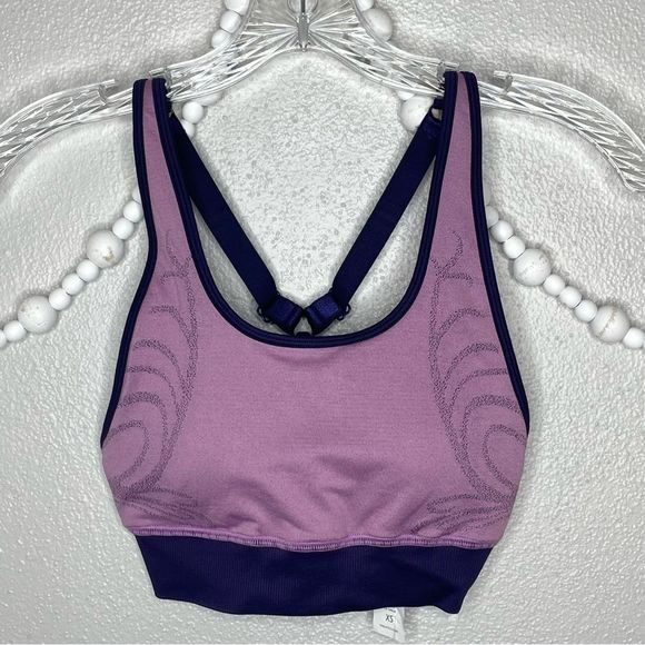 Fabletics Pink Swirl Eliza Seamless Sports Bra - Picture 3 of 9